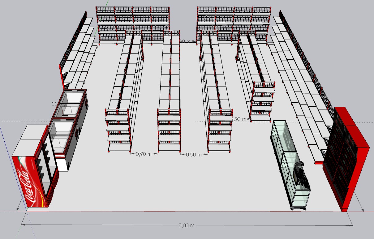 Desain tiga dimensi untuk perencanaan layout minimarket